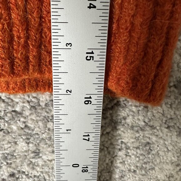 Wilfred Free Sweater Womens XS Orange Cable Knit Mock Neck Cropped Alpaca Wool - Picture 2 of 7